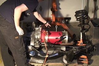 Fiero electric motor transaxle first test
