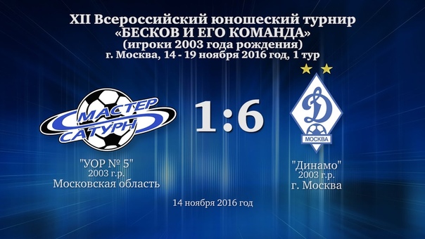 Голы матча команды 2003 г. р. 14 ноября 2016