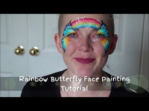 Rainbow Butterfly Face Painting