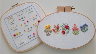 [무료도안/Free pattern] 꽃자수 스티치 샘플러 Flowe