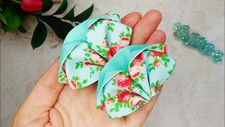 Beautiful Floral Print for Cute Hair Bows - Ribbon Bows Step by Step