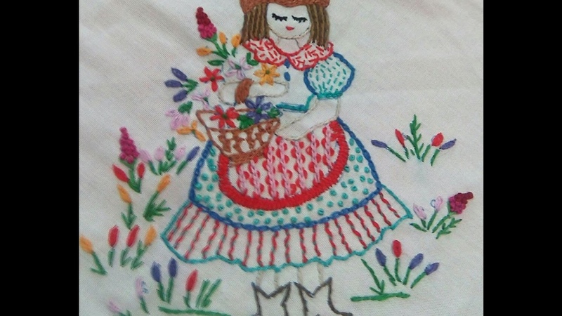 25 French knot stitch and to create a doll by different stitches ( Hindi,