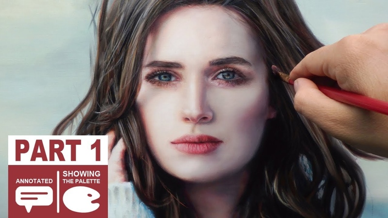 OIL PAINTING PORTRAIT DEMO REALISTIC ART VIDEO Cool colors, cozy woman by Isabelle