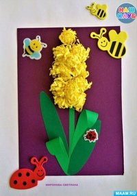 гиацинт аппликация для детей. гиацинт квиллинг. поделка гиацинт из салфеток. гиацинт из бумаги. цветы из бумаги лаванда.