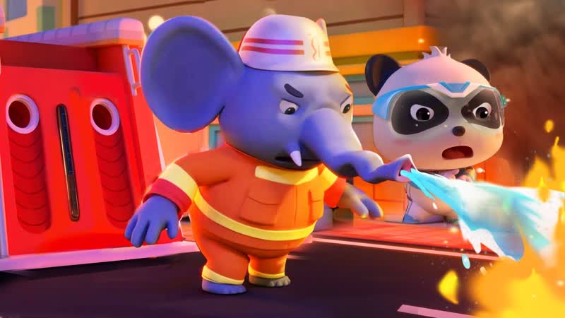 Super Rescue Team Ep 5 Super Panda Rescues Firefighter Elephant, Baby Bus TV Kids