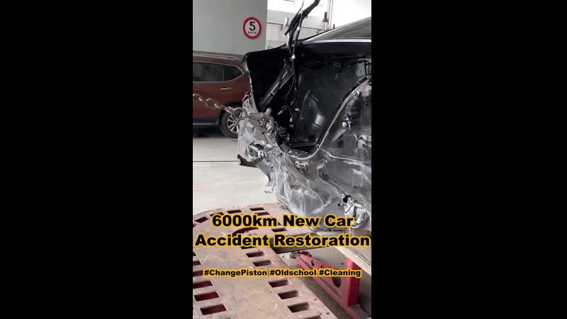 6000km new car rear end crashed Full restoration
