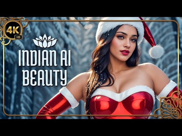 4 K Indian AI Lookbook Model: Indian models in cute Christmas
