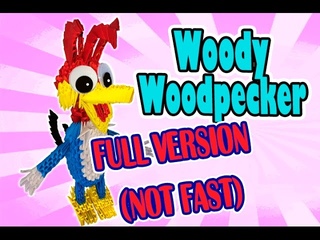 3D MODULAR ORIGAMI #60 WOODY WOODPECKER FULL VERSION