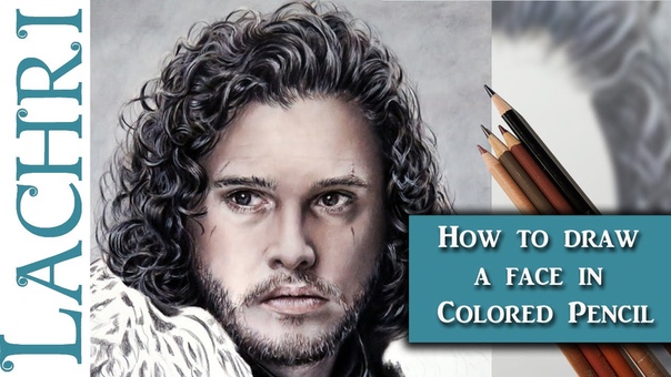 Drawing Jon Snows face in Colored Pencil